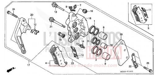 ETRIER DE FREIN AVANT (2) CBR1000FX de 1999